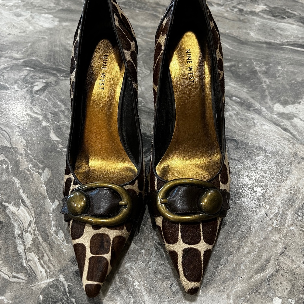 Nine West Animal Print heels womens 9.5 women’s